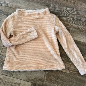 Dudley Stephens light peach bubble fleece boat neck top S